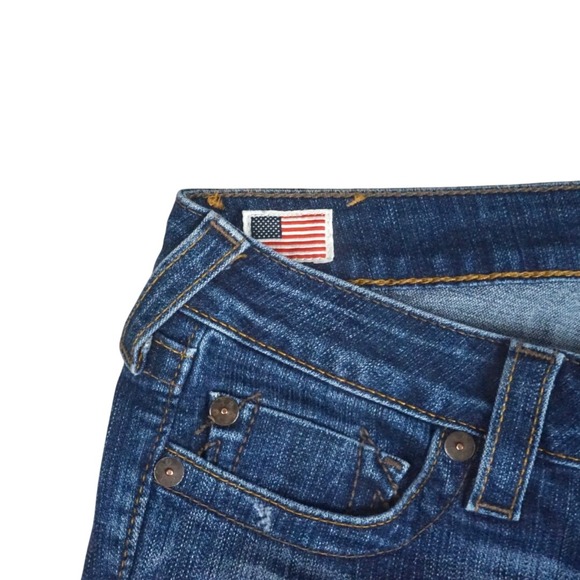 True Religion Tony Flare Jeans Women's 29 Low Rise Denim Y2K Made in USA Bootcut - Picture 5 of 14